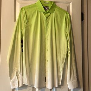 Express Limited Mens Long Sleeve Dress Shirt (Fitted) 16-16 1/2 Green Ombre
